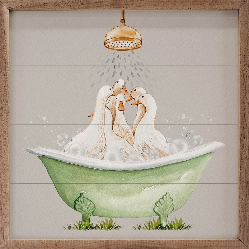 «Bubble Bath Buddies II» encadré sur bois par Enya Todd, H 24 po x l 24 po