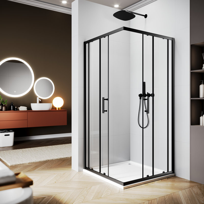 35" W x 35" D x 72" H Double Sliding Framed Square Easy Installatin Shower Enclosure