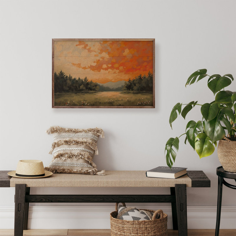 Burning Sunset, 16" H x 24" W