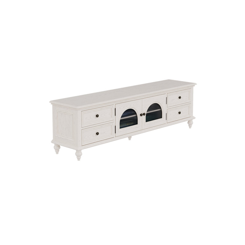 Meuble télé moderne en bois massif, H 22,28 po x L 94,48 po x l 17,71 po