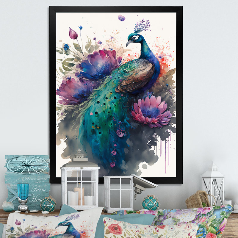 " Cute Peacock Floral Art I "