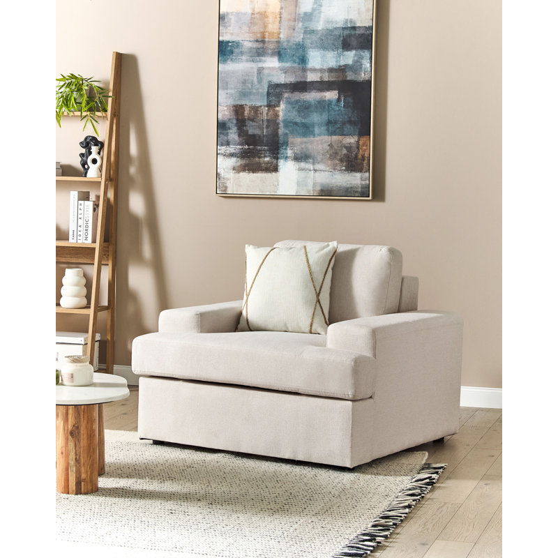 Lecenta Upholstered Armchair,  Light Beige