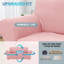 Housse de canapé-housse pour canapé-lit extensible 1 pièce pour housses de canapé de protection pour canapé avec fond élastique pour enfants et chien (moyen, rose)