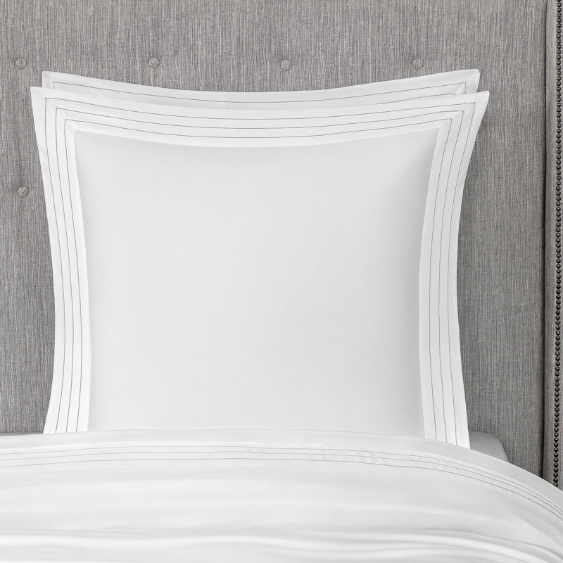 Taie d'oreiller en mélange de lin Eden, Blanc neige, Euro