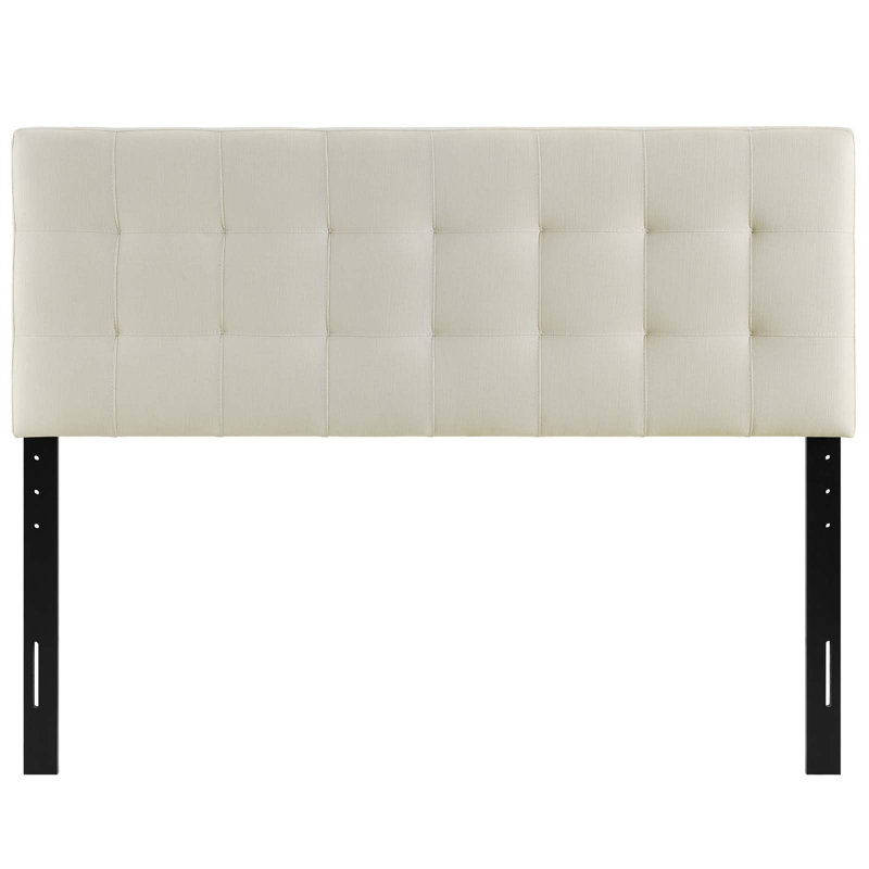Lily Upholstered Fabric Headboard, Ivory, Full