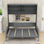 Grand lit escamotable en bois avec canapé et tablettes-176255621