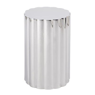  Table de bout en acier inoxydable 18 po Contemporary