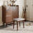 Solid Wood Upholstered Foot Stool - Padded Ottoman for Living Room & Bedroom-655030526