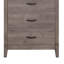 Commode de chambre à coucher 1 pièce grise avec 5 tiroirs en mélamine laminée et métal foncé