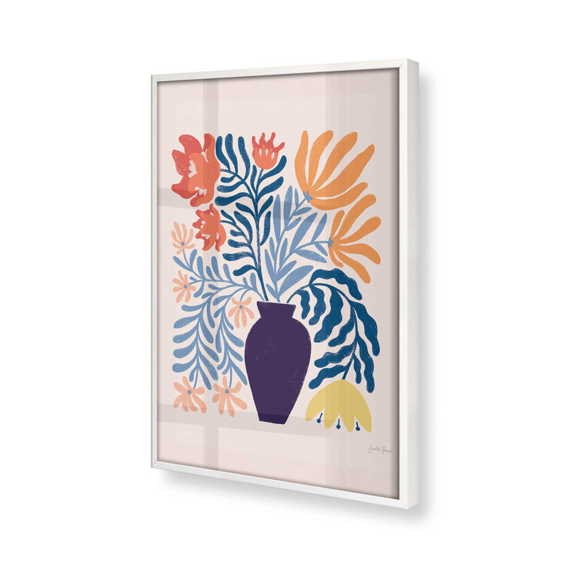 «Playful Garden Vase II», Cadre opaque blanc, H 15 po x l 12 po