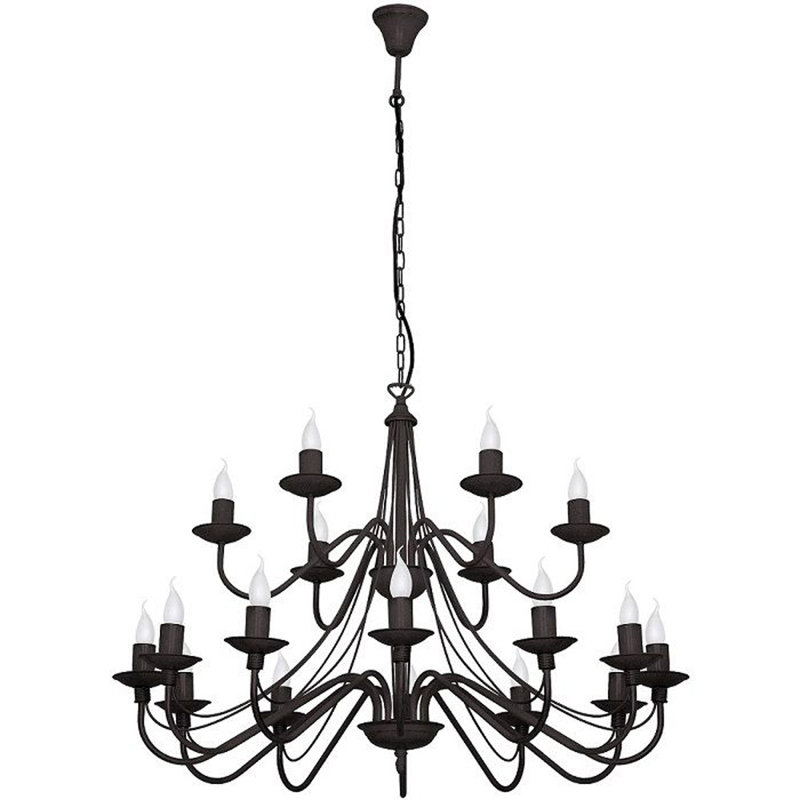 Coopertown 18 - Light Candle Style Chandelier, Black