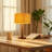 18.5'' Modern Solid Wood Table Lamp with Orange Velvet Shade, cULus Certified for Bedroom Nightstands, Living Room Side Tables, Home Offices Desks or Contemporary Decor-1552020410-1544672319