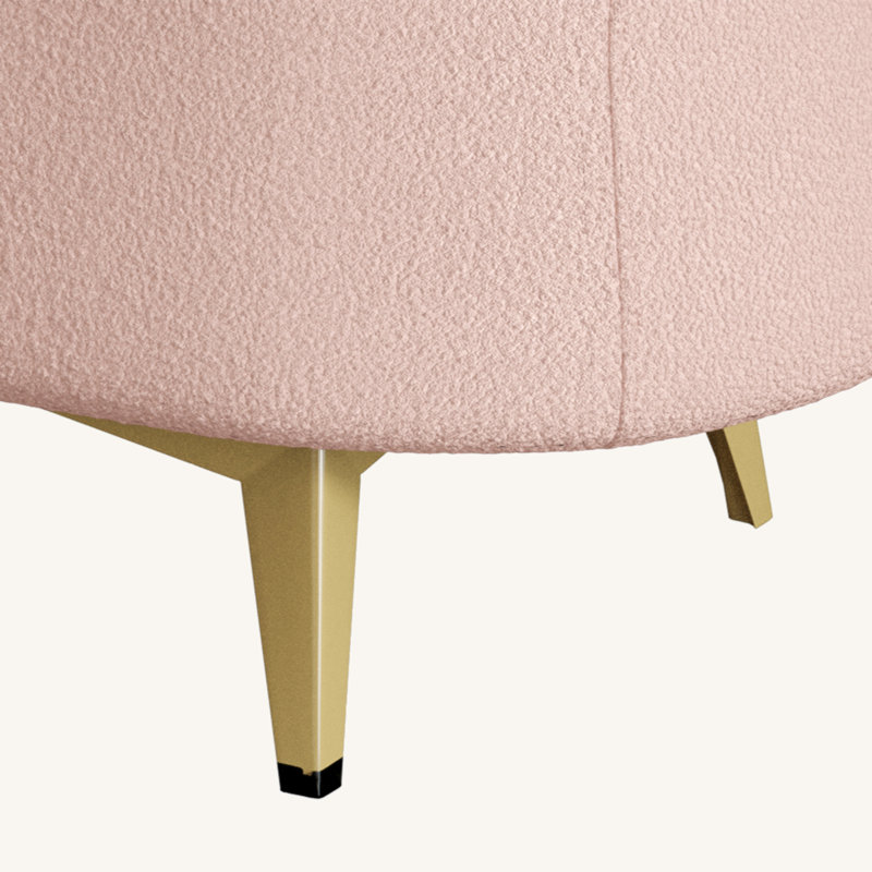 Multifonctionnel et long lit rectangulaire avec rangement et tabouret de canapé, Rose