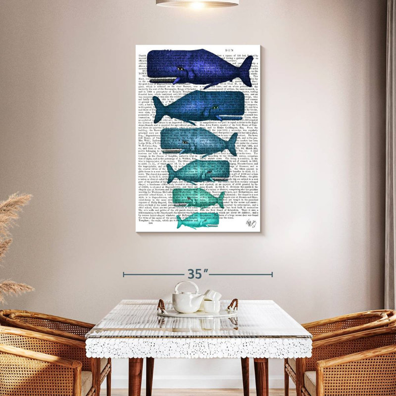 Famille de baleines, H 45 po x l 30 po