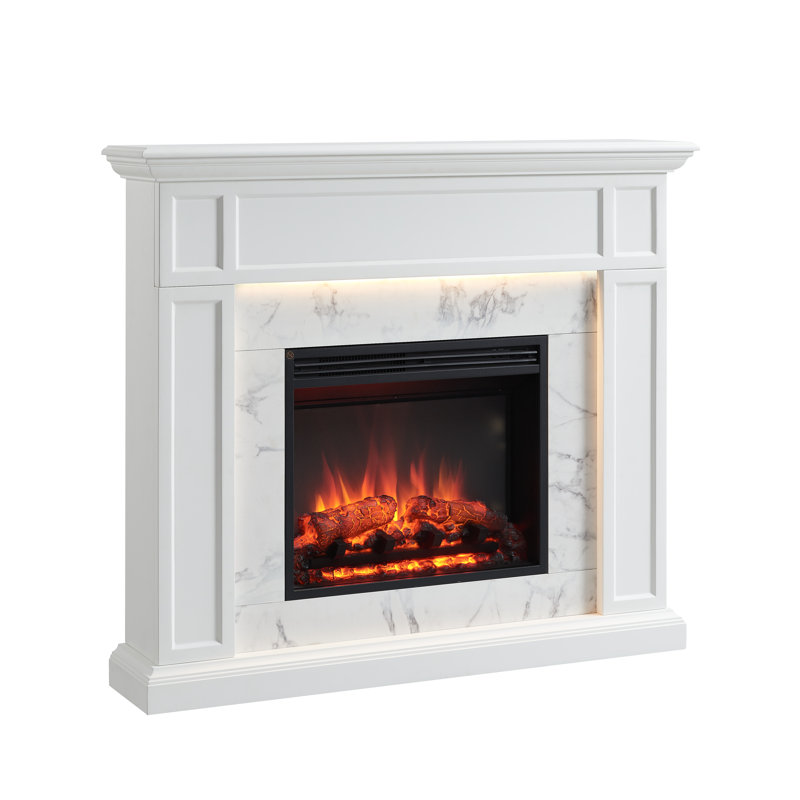 FLAMME 122cm W Electric Fire, White