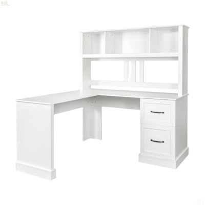 Bureau d'ordinateur à domicile avec huche, finition antique