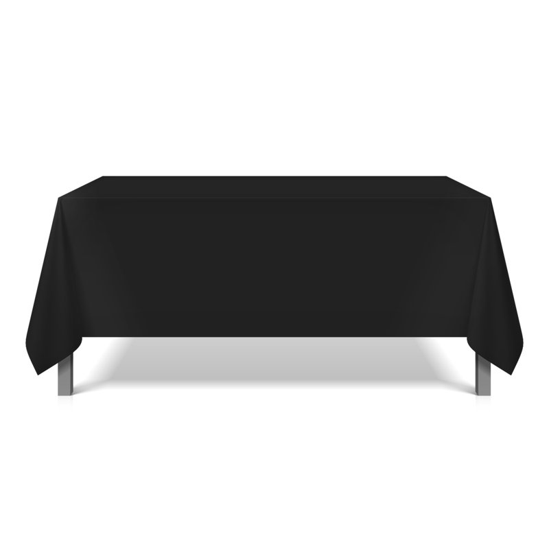 Ensemble de nappes en polyester de couleur unie Arkwright Home, Noir, L 85 po x P 85 po