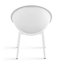 Chaises d'appoint d'extérieur scandinaves minimalistes d'intérieur en plastique résistantes aux intempéries, chaises d'appoint décoratives en forme d'œuf avec siège perforé pour patio, balcon, salon, véranda et bord de piscine, blanc-357653098
