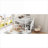 Classic White Solid Pine Full Size Loft Platform Bed with Integrated L-Shaped Desk and Built-In Storage