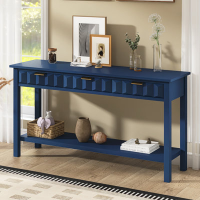 60" Modern Entryway Console Table With 3 Drawers by Lark Manor