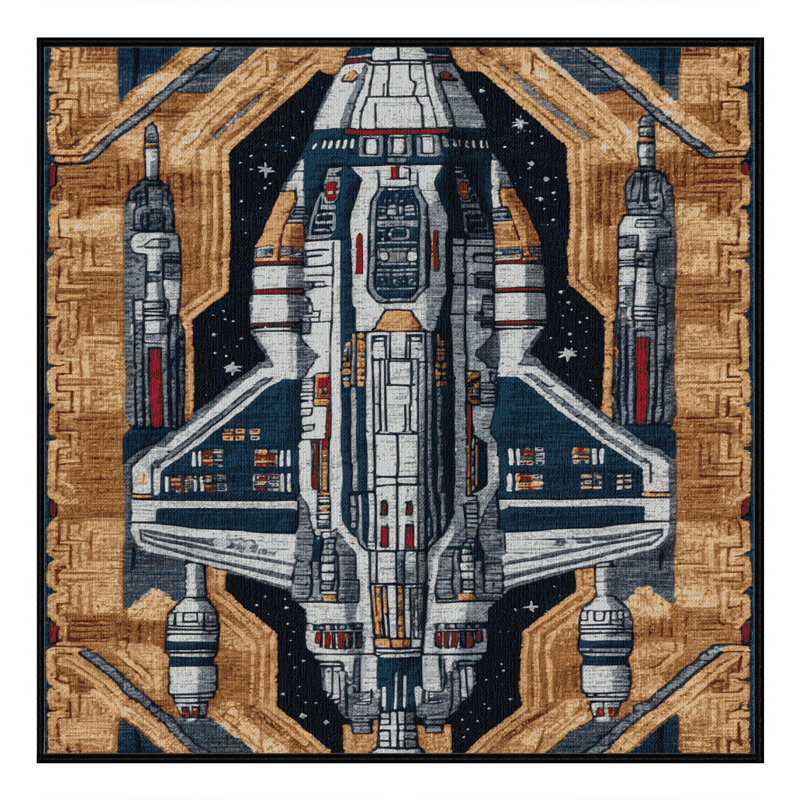 Tapis brun lavable à la machine, Carré 8 pi