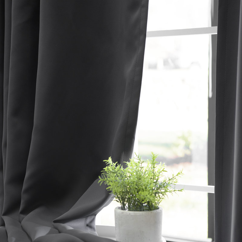 Flame Retardant Thermal Insulated Blackout Curtain, 52" W x 84" L, Dark Gray