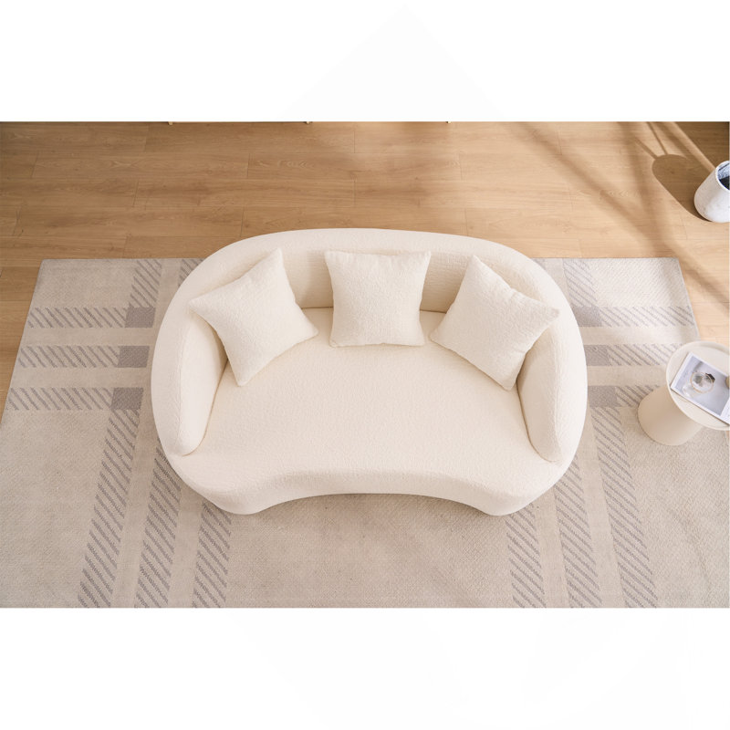 Causeuse de canapé incurvée moderne incurvée Curved, Blanc