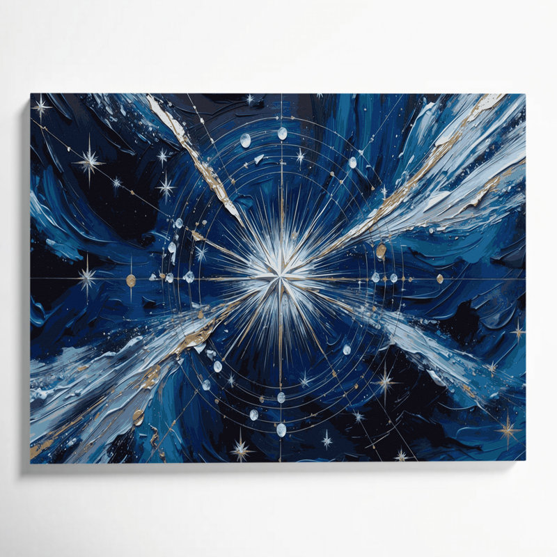 Art mural sur toile bleu, H 11 po x l 14 po