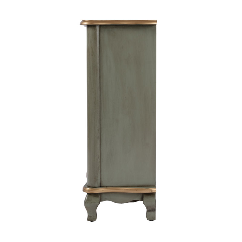 Aigul Accent Cabinet, Green & Gold