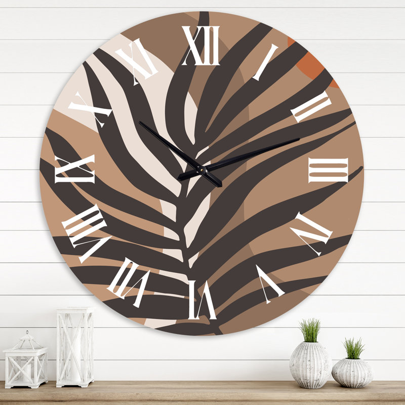 Tropical Tropical Silhouettes and Shapes II - Horloge murale moderne, Grand