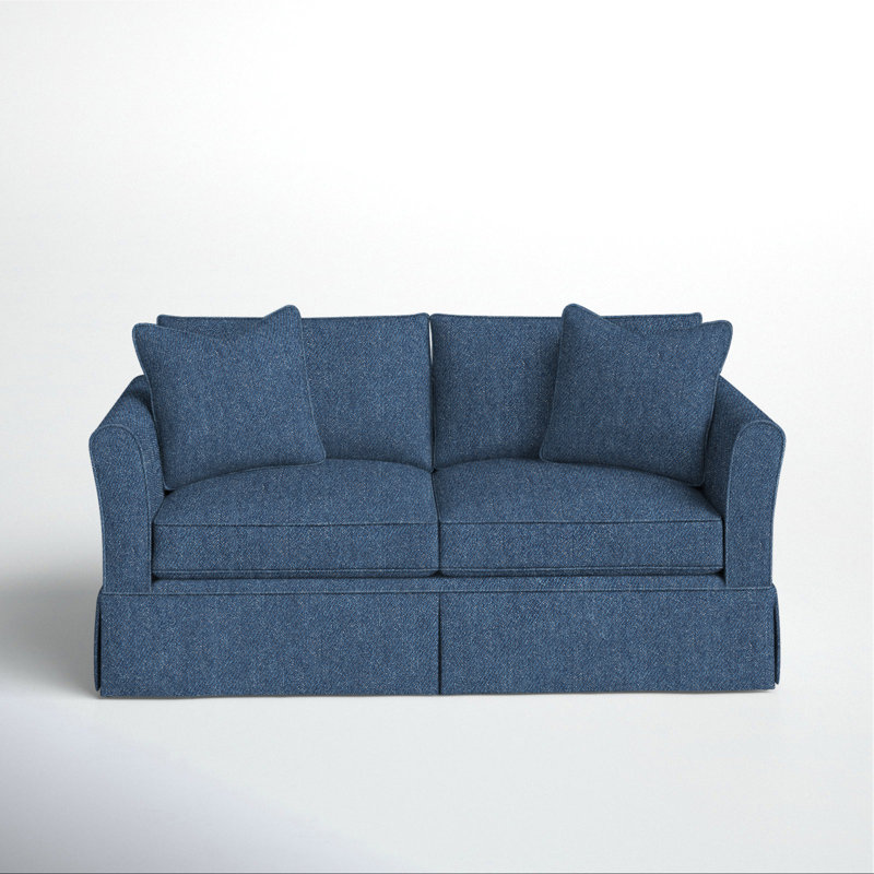 Divan-lit rembourré Shelby, Denim indigo classique