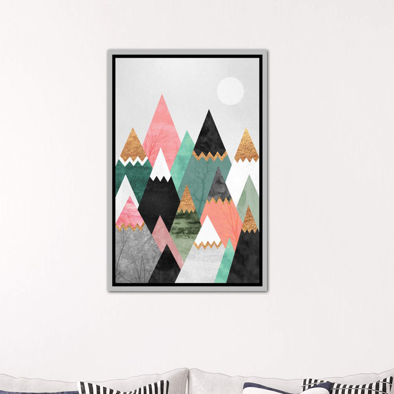« pretty montagnes » par elisabeth fredriksson-impression sur image, Toile avec cadre argenté, H 48 po x l 32 po x P 1,5 po