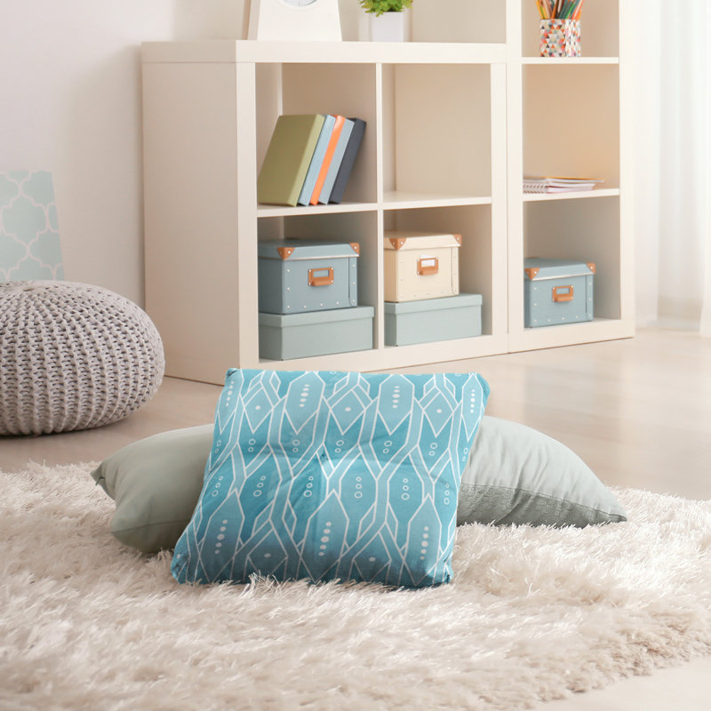 Coussin de sol, 26 po x 26 po, Bleu sarcelle