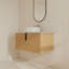 Ensemble de meuble-lavabo mural simple 36 po avec lavabo en céramique, meuble-lavabo flottant avec 2 portes à fermeture douce-645900562
