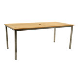 Avanti Teak Stainless Steel Outdoor Rectangle Dining Table