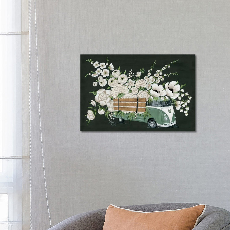VW Bus Black 1 Piece Wrapped Canvas Painting, 66.04 cm H x 45.72 cm W x 3.175 cm D