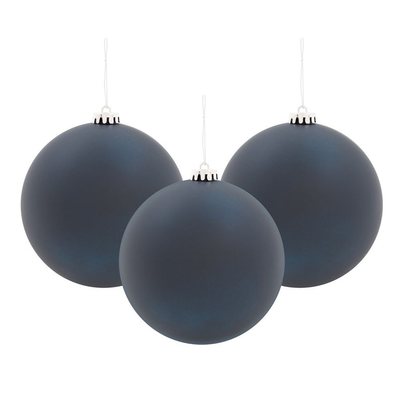 15cm Solid Colour Shatterproof Bauble, Black