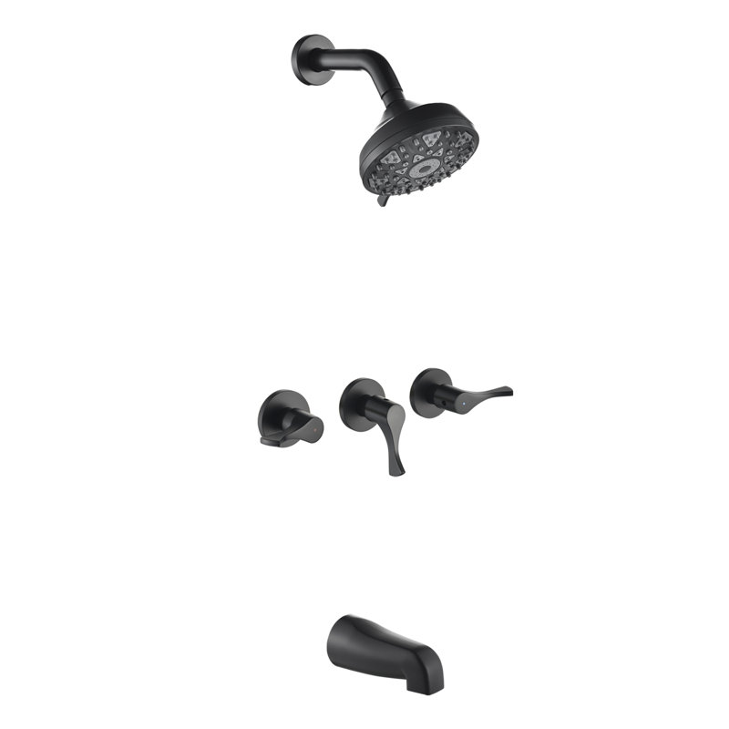 Ensemble de robinet de douche à 3 poignées avec robinet de baignoire et robinets de douche et ensemble de garniture de douche