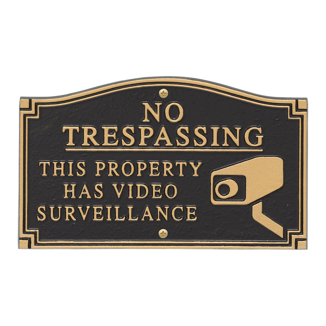 No Trespassing This Property Has Video Surveillance Garden Sign Whitehall Products