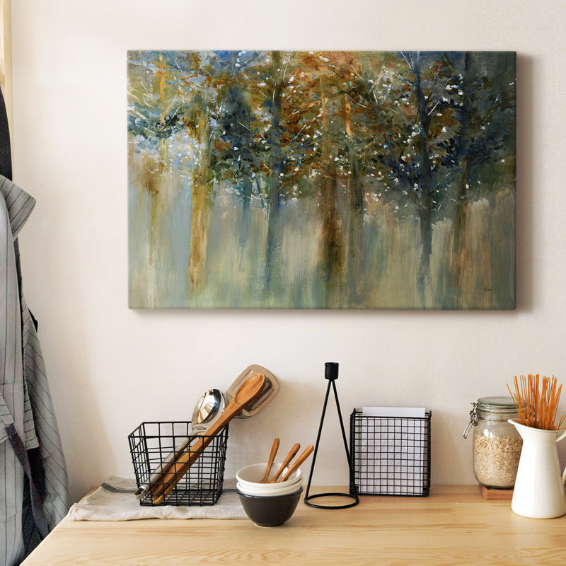 «Rustic Leaves II», toile tendue avec châssis de qualité supérieure - prête à être accrochée, H 12 po x l 18 po
