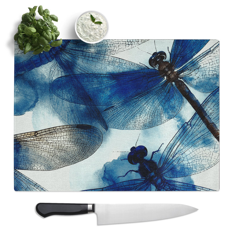 Dragonfly Design Vol.1  Glass Chopping Board