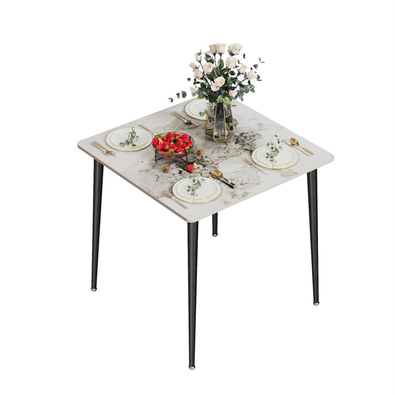 Table de salle à manger Annagh, Jade brillant, H 29,9 po x L 31,5 po x l 31,5 po