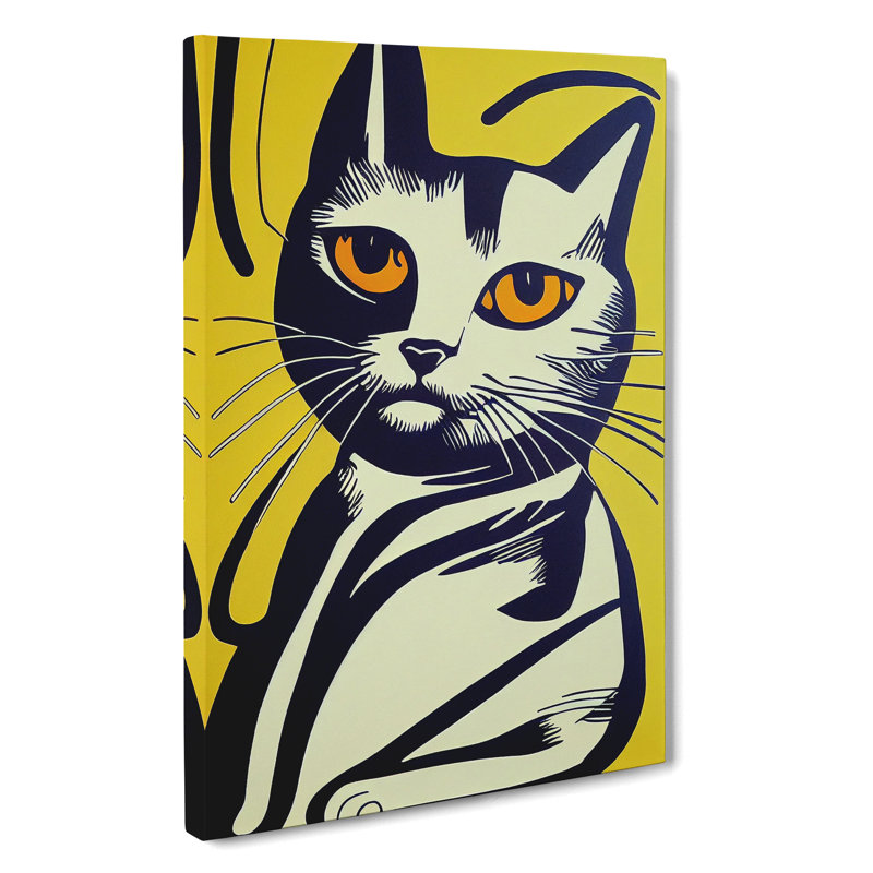 The Cool Cat Abstract - Wrapped Canvas, 50cm H x 35cm W x 3cm D