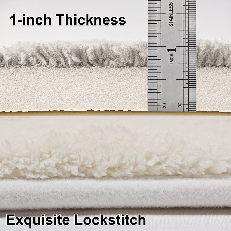 Tapis de bain en mousse à mémoire de forme antidérapant lavable à la machine, Simple - L 32 po x l 20 po, Blanc