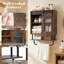 Bathroom Wall Cabinet Industrial Medicine Cabinet with Sliding Barn Door & Metal Hanging Bar