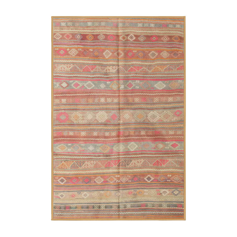 Tapis brun / orange Southwestern, Rectangle 7 pi x 9 pi