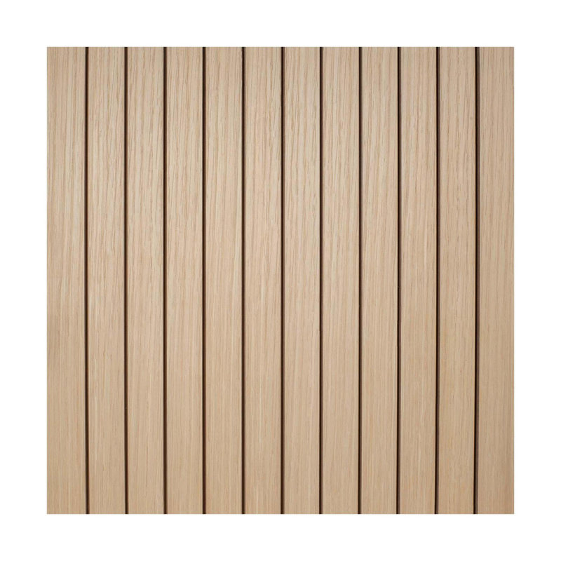 Panneau mural en placage de tambour avec lattes rainurées de 1 po à 30 degrés, flexible, Chêne blanc, 4 pi x 8 pi