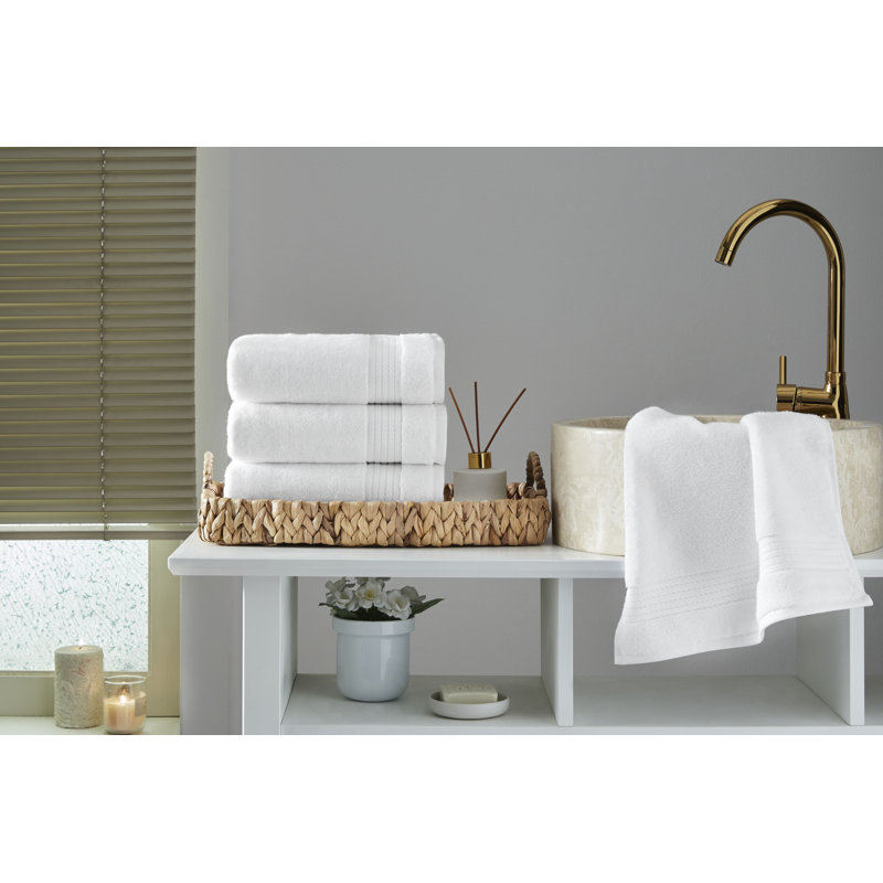 Ozdilek 4-Piece Hand Towel 16x30 Hand Towel 575 GSM – 100% Turkish Cotton, Luxury Soft Velour, Quick Dry & Absorbent, Fade-Resistant, Comfortable Cotton Towel