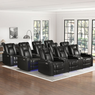 38'' Modern Upholstered Home Theater Power Recliner With Arm Compartment, USB & Type-C (Set Of 11)