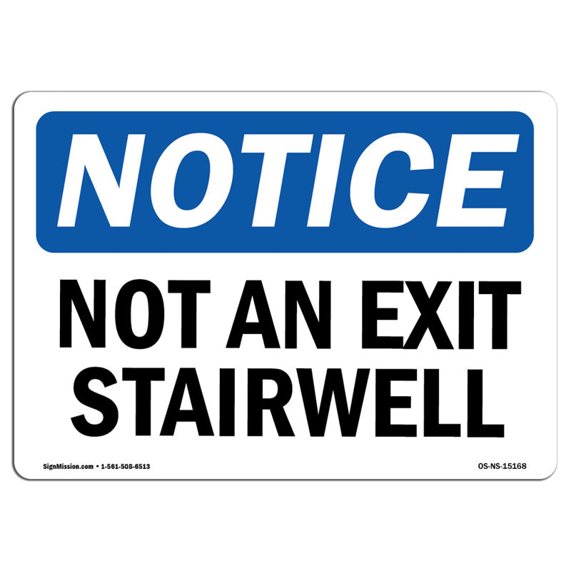 Panneau «Not a Exit Stairwell»